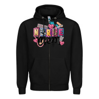 Black nurse mom Zipper Hoodie - FaDigitalArtStudio