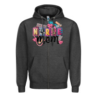 Charcoal Heather nurse mom Zipper Hoodie - FaDigitalArtStudio