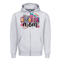 Heather Grey nurse mom Zipper Hoodie - FaDigitalArtStudio