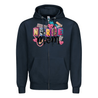 Navy nurse mom Zipper Hoodie - FaDigitalArtStudio