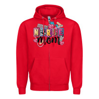 Red nurse mom Zipper Hoodie - FaDigitalArtStudio