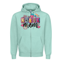 Seafoam nurse mom Zipper Hoodie - FaDigitalArtStudio