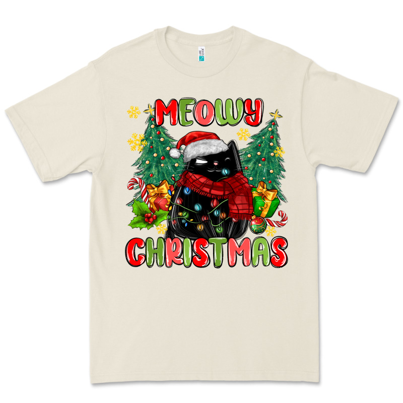 Meowy Christmas Black Cat Premium Tee by MaliasSmallBusiness | Teevron
