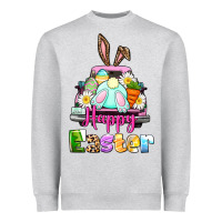 Heather Grey Bunny Happy Easter truck Heavyweight Sweatshirt - CowGirlArtShop