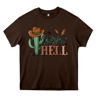 Chocolate Brown raisin hell cowboy cactus Heavy Core Tee - MaliasSmallBusiness