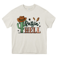 Cream raisin hell cowboy cactus Heavy Core Tee - MaliasSmallBusiness