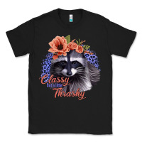 Black Classy But a Little Thrashy Raccoon with Flowers Classic Tee - Bettercallsaul