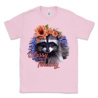 Bubblegum Pink Classy But a Little Thrashy Raccoon with Flowers Classic Tee - Bettercallsaul