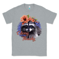 Heather Grey Classy But a Little Thrashy Raccoon with Flowers Classic Tee - Bettercallsaul