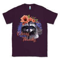 Plum Classy But a Little Thrashy Raccoon with Flowers Classic Tee - Bettercallsaul
