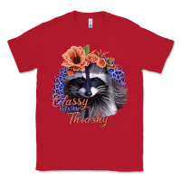 Red Classy But a Little Thrashy Raccoon with Flowers Classic Tee - Bettercallsaul