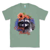 Sage Classy But a Little Thrashy Raccoon with Flowers Classic Tee - Bettercallsaul