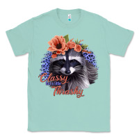 Seafoam Classy But a Little Thrashy Raccoon with Flowers Classic Tee - Bettercallsaul
