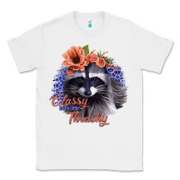 White Classy But a Little Thrashy Raccoon with Flowers Classic Tee - Bettercallsaul
