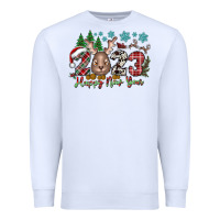 White 2023 Happy New Year Premium Sweatshirt - CowhideDigitalArt