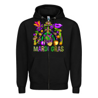 Black Mardi Gras Rainbow Zipper Hoodie - BundleAndBundleShop