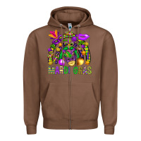 Chestnut Mardi Gras Rainbow Zipper Hoodie - BundleAndBundleShop
