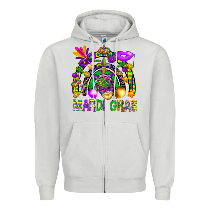 Mardi Gras Rainbow Zipper Hoodie by BundleAndBundleShop | Teevron