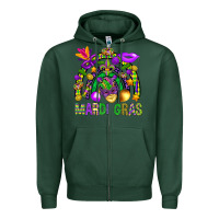 Sports Green Mardi Gras Rainbow Zipper Hoodie - BundleAndBundleShop