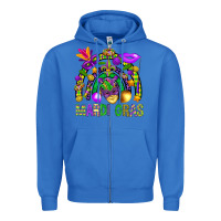 True Royal Mardi Gras Rainbow Zipper Hoodie - BundleAndBundleShop