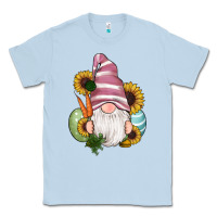 Dusty Blue easter gnomes egg carrot sunflowers Classic Tee - RanaPortraitStore