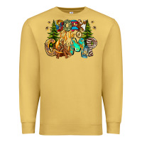Antique Gold Born To Camp Premium Sweatshirt - CowhideDigitalArt