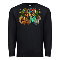 Black Born To Camp Premium Sweatshirt - CowhideDigitalArt
