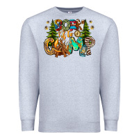 Heather Grey Born To Camp Premium Sweatshirt - CowhideDigitalArt