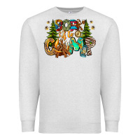 Oatmeal Heather Born To Camp Premium Sweatshirt - CowhideDigitalArt