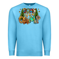 Ocean Blue Born To Camp Premium Sweatshirt - CowhideDigitalArt