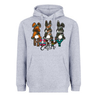 Heather Grey Hoppy Easter Heavyweight Hoodie - CowhideDigitalArt