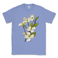 Colony Blue American Dogwood Flower Illustrations Classic Tee - LillyAllenDesigns