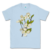 Dusty Blue American Dogwood Flower Illustrations Classic Tee - LillyAllenDesigns