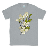 Heather Grey American Dogwood Flower Illustrations Classic Tee - LillyAllenDesigns