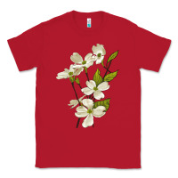 Red American Dogwood Flower Illustrations Classic Tee - LillyAllenDesigns