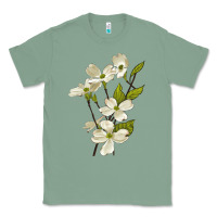 Sage American Dogwood Flower Illustrations Classic Tee - LillyAllenDesigns