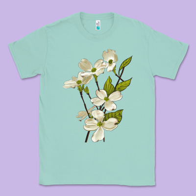 American Dogwood Flower Illustrations Classic Tee Designed By Lillyallendesigns