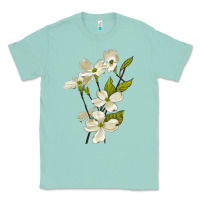 Seafoam American Dogwood Flower Illustrations Classic Tee - LillyAllenDesigns
