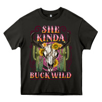 Asphalt she kinda buck wild with bull skull Heavy Core Tee - NancyCooperArtShop