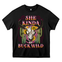 Black she kinda buck wild with bull skull Heavy Core Tee - NancyCooperArtShop