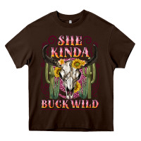 She Kinda Buck Wild With Bull Skull Heavy Core Tee | Teevron