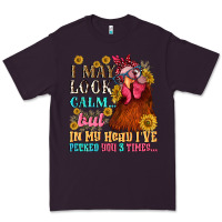Plum i may look calm but in my head i pecked you three Premium Tee - NancyCooperArtShop