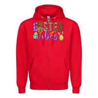 Red Easter Vibes Zipper Hoodie - BundleAndBundleShop