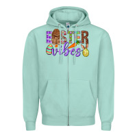 Seafoam Easter Vibes Zipper Hoodie - BundleAndBundleShop