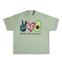 Oil Green PEACE LOVE AVOCADOS Urban Heavy Tee - Bettercallsaul