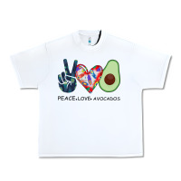 White PEACE LOVE AVOCADOS Urban Heavy Tee - Bettercallsaul