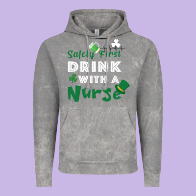 Safety First Drink With A Nurse Vintage Hoodie Designed By Bettercallsaul