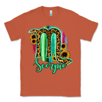 Copper Scorpio Zodiac Sign Sunflower Leopard Serape Classic Tee - RanaPortraitStore