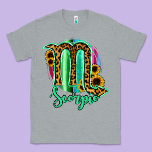 Scorpio Zodiac Sign Sunflower Leopard Serape Classic Tee Designed By Ranaportraitstore