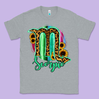Scorpio Zodiac Sign Sunflower Leopard Serape Classic Tee Designed By Ranaportraitstore